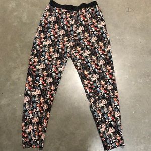 Zara trousers - dark floral - size s